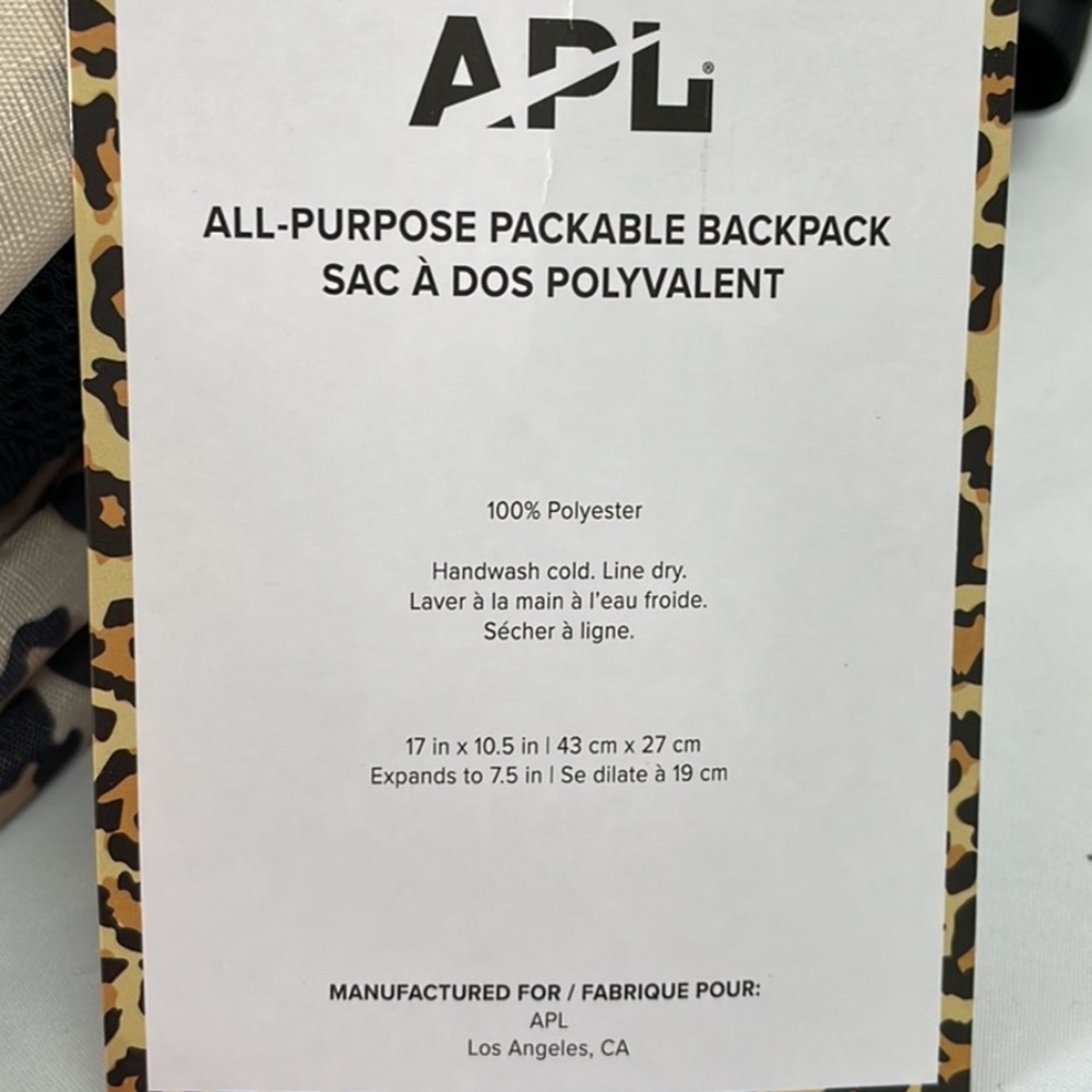 Nwot Apl Leopard Print Backpack - image 5